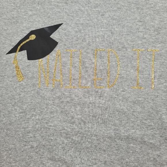 Graduation "Nailed It" T-shirt size Medium Juniors - Picture 2 of 7
